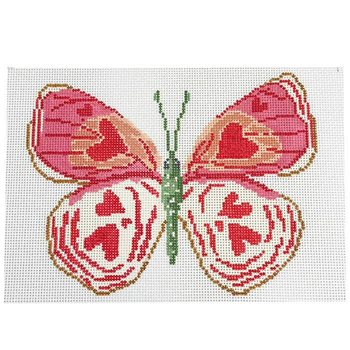 Valentine Butterfly on 13 Painted Canvas Initial K Studio  - 1