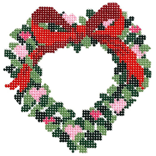 Valentine with Hearts Wreath Painted Canvas KCN Designers 