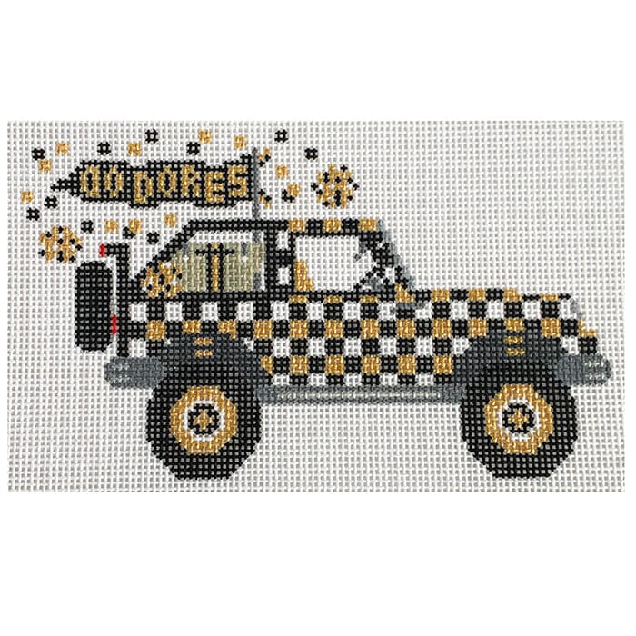 Vandy Jeep Painted Canvas Wipstitch Needleworks 