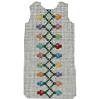 Vertical Xmas Lights Mini Shift Printed Canvas Two Sisters Needlepoint 
