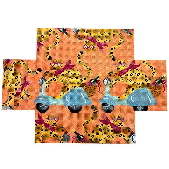 Vespa Cheetah Brick Cover Painted Canvas KCN Designers 
