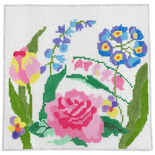 Victoria Gardens 8" Square Painted Canvas Jean Smith 