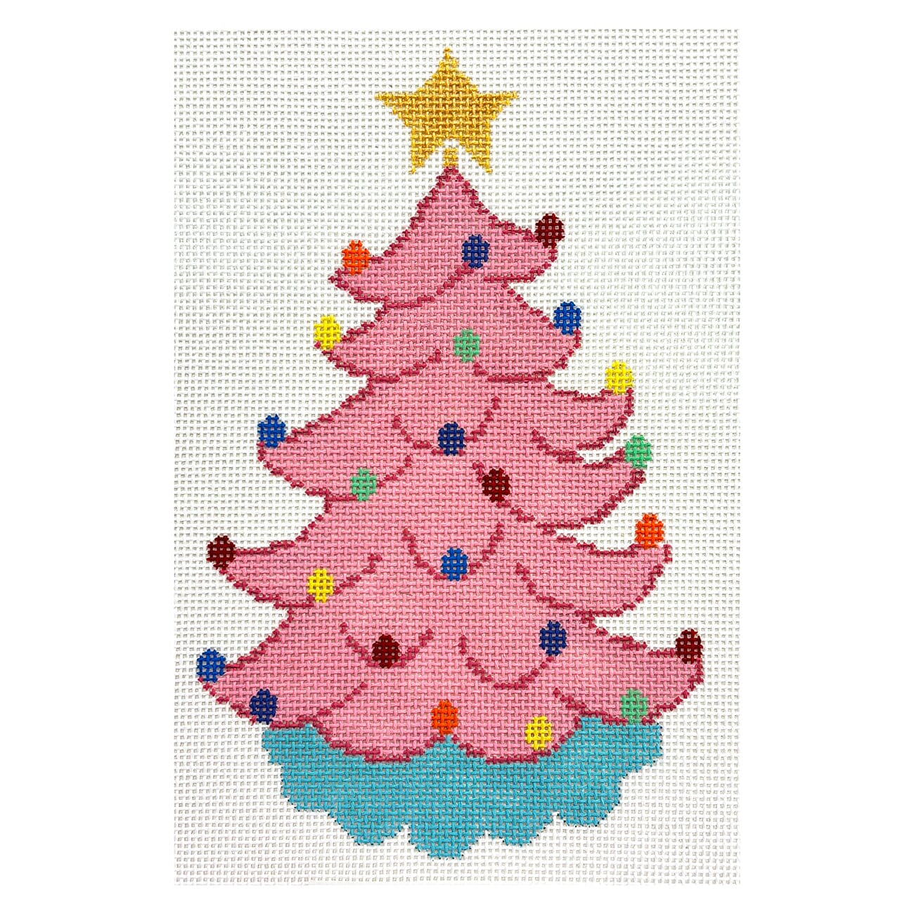 Vintage Ceramic Tree   Pink Painted Canvas Kay Irby  - 1