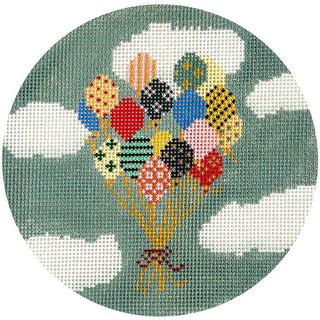 Vintage Circus   Balloons Ornament Painted Canvas The Plum Stitchery 
