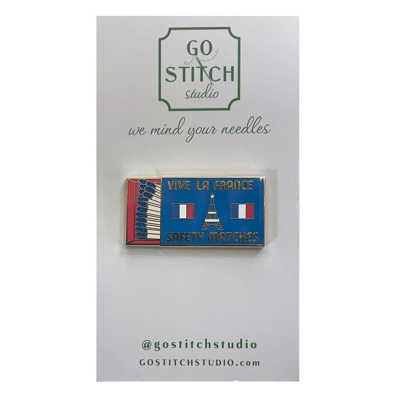 Vive la France Matchbox Needle Minder Accessories Go Stitch Studio  - 1