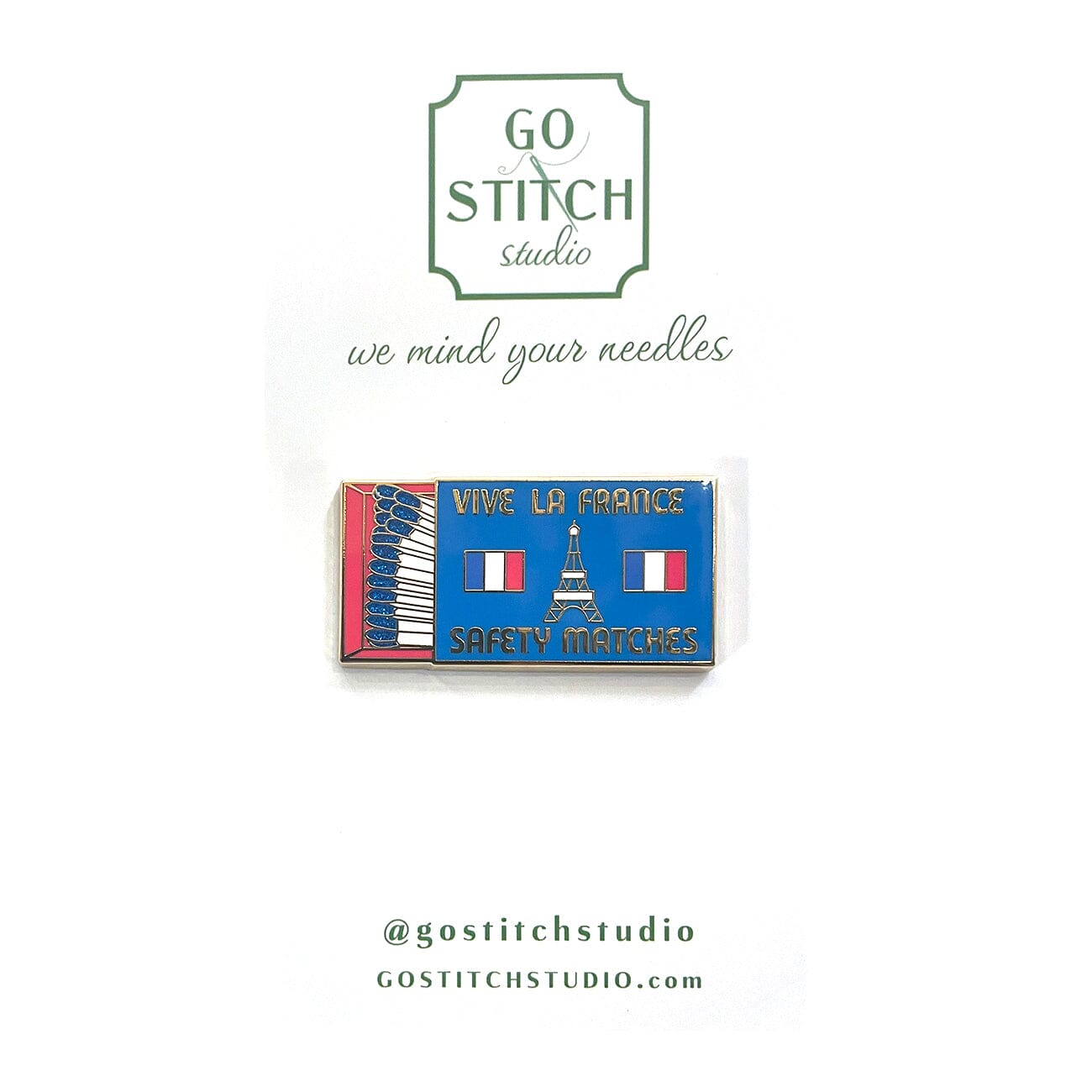Vive la France Matchbox Needle Minder Accessories Go Stitch Studio  - 1