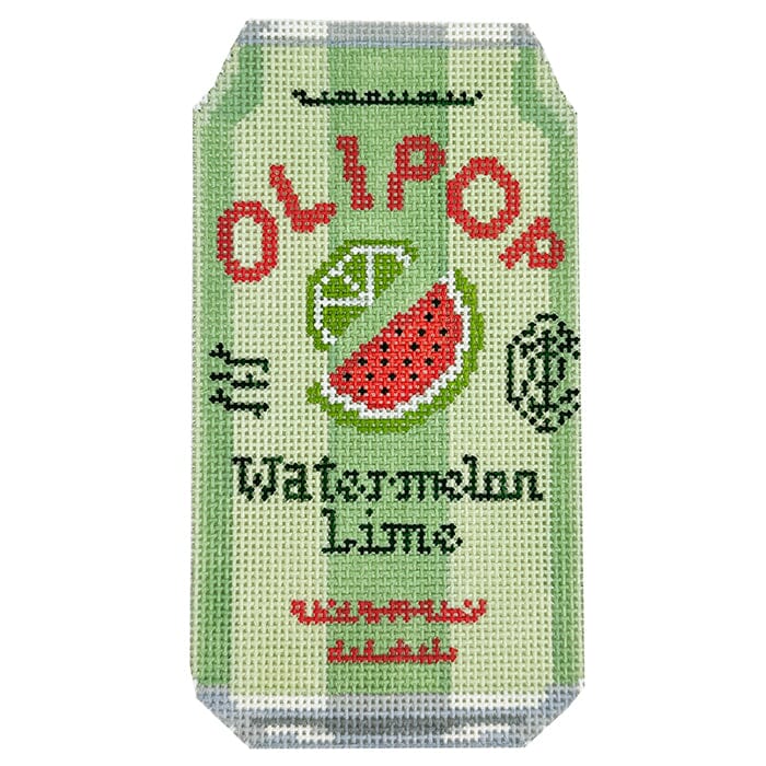 Watermelon Lime Soda Pop Painted Canvas Wipstitch Needleworks  - 1