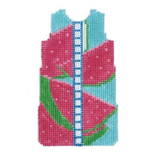 Watermelon Shift Printed Canvas Two Sisters Needlepoint 
