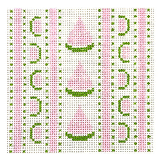 Watermelon Slices Square Painted Canvas Walker's Needlepoint 