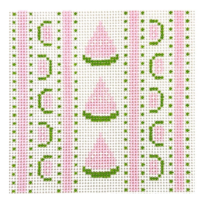 Watermelon Slices Square Painted Canvas Walker's Needlepoint 

