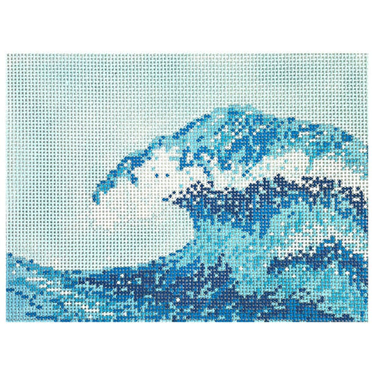Wave Bookend - Short Painted Canvas The Gingham Stitchery 
