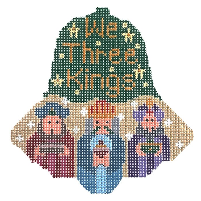 We Three Kings Bell Painted Canvas Danji Designs  - 1