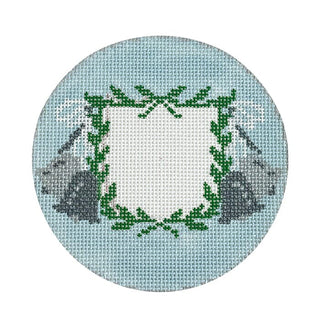 Wedding Bells Crest Round Painted Canvas KCN Designers 
