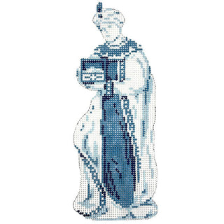 Wedgewood Nativity Standing Wiseman w/Box Painted Canvas The Gingham Stitchery 
