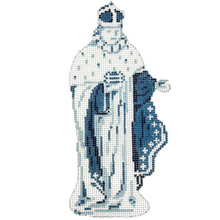 Wedgewood Nativity Standing Wiseman w/Crown Painted Canvas The Gingham Stitchery 
