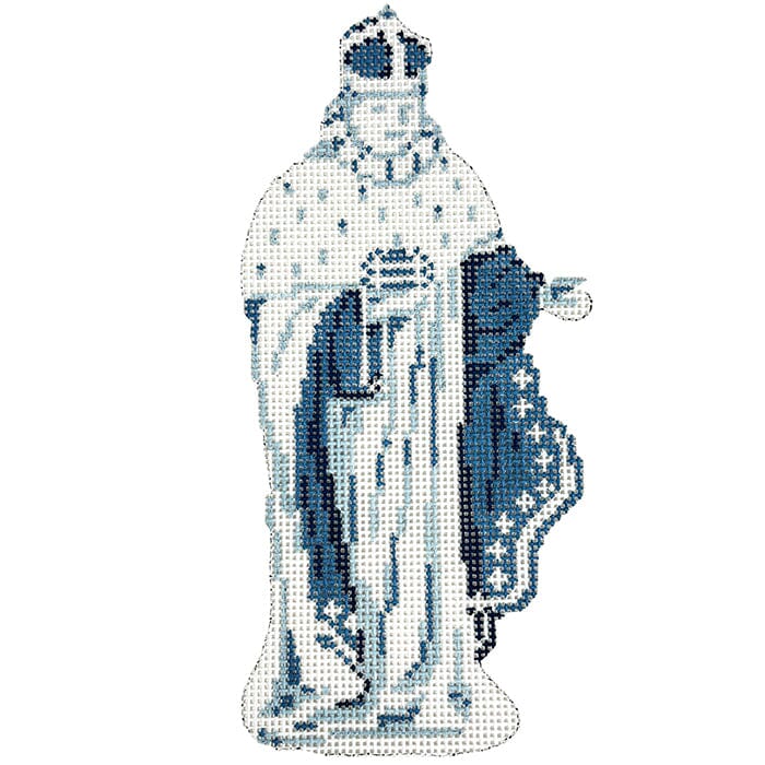 Wedgewood Nativity Standing Wiseman w/Crown Painted Canvas The Gingham Stitchery 

