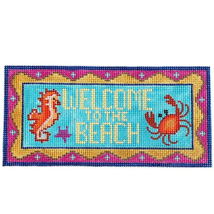 Welcome to the Beach on 13 Painted Canvas Vallerie Needlepoint Gallery 