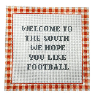 Welcome to the South   Orange Painted Canvas Eva Howard 
