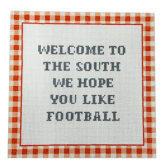 Welcome to the South - Orange Painted Canvas Eva Howard 