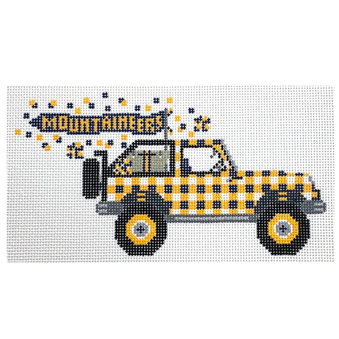 West Virginia Jeep Painted Canvas Wipstitch Needleworks 