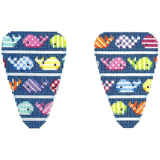 Whaley Good Scissor Case Printed Canvas Two Sisters Needlepoint 
