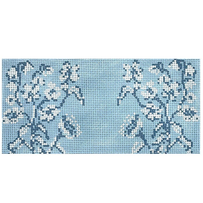 Whimsy Blue Floral 3x6 Insert Painted Canvas Rachel Barri Designs  - 1