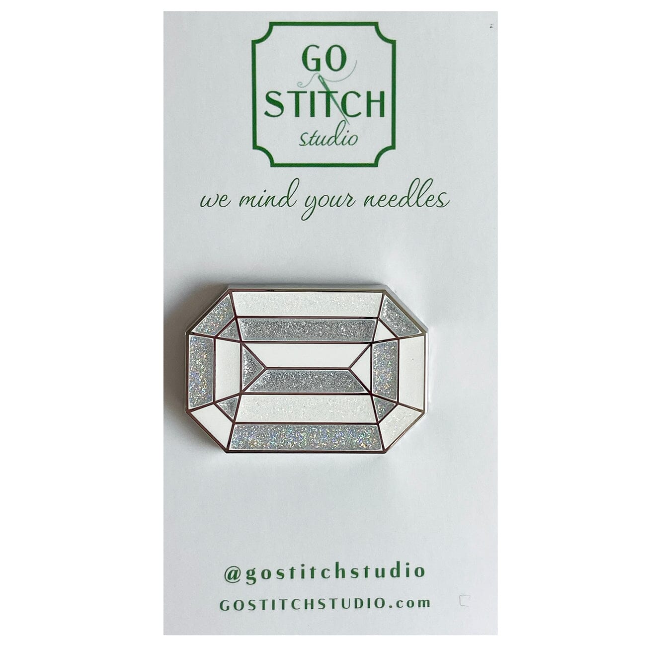 White Diamond "The Crown Jewel" Needle Minder Accessories Go Stitch Studio  - 1