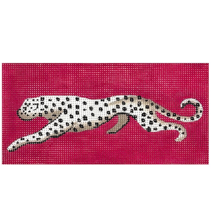 White Leopard on Pink 3x6 Insert Painted Canvas Colors of Praise 
