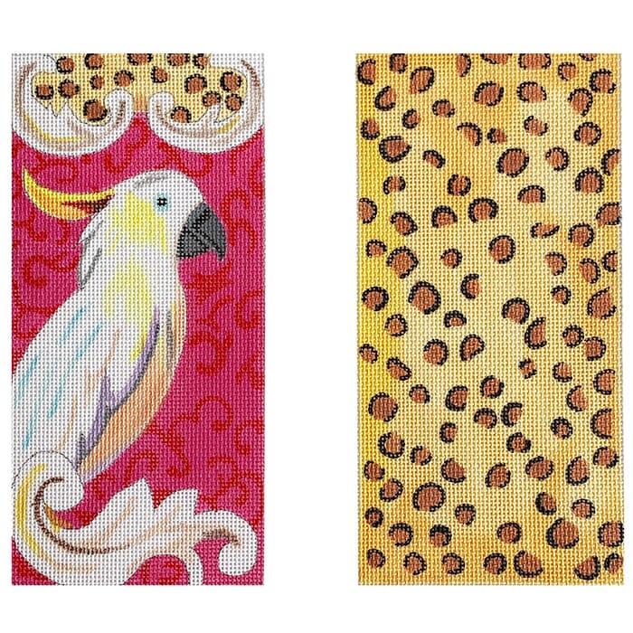 White Parrot & Dots Eyeglass Case Painted Canvas Colors of Praise 
