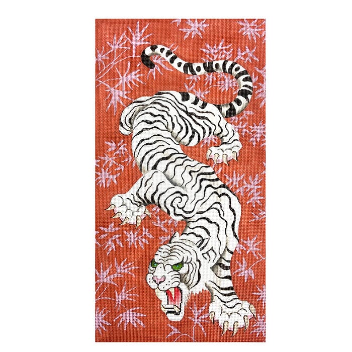 White Tiger Trifold Clutch Painted Canvas Colors of Praise 

