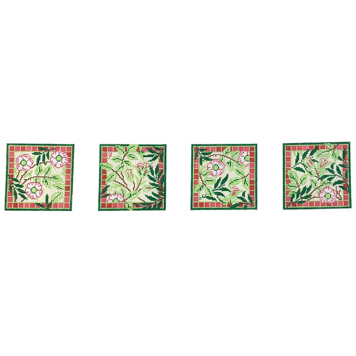 William's Sweetbriar Coasters Painted Canvas Whimsy & Grace - 1