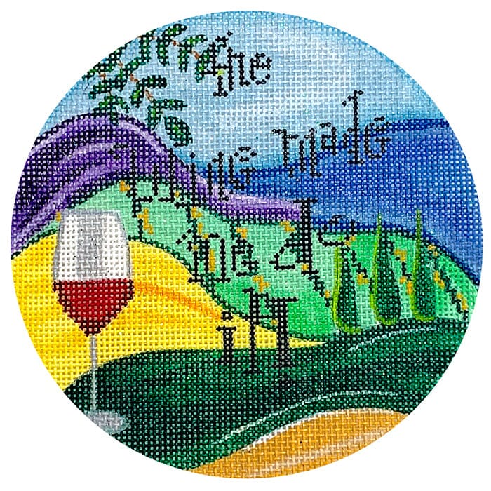 Wine Made Me Do it Painted Canvas Funda Scully  - 1