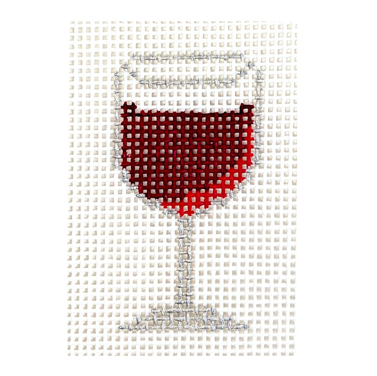 Wine Mini   Red Painted Canvas MF Needlepoint  - 1