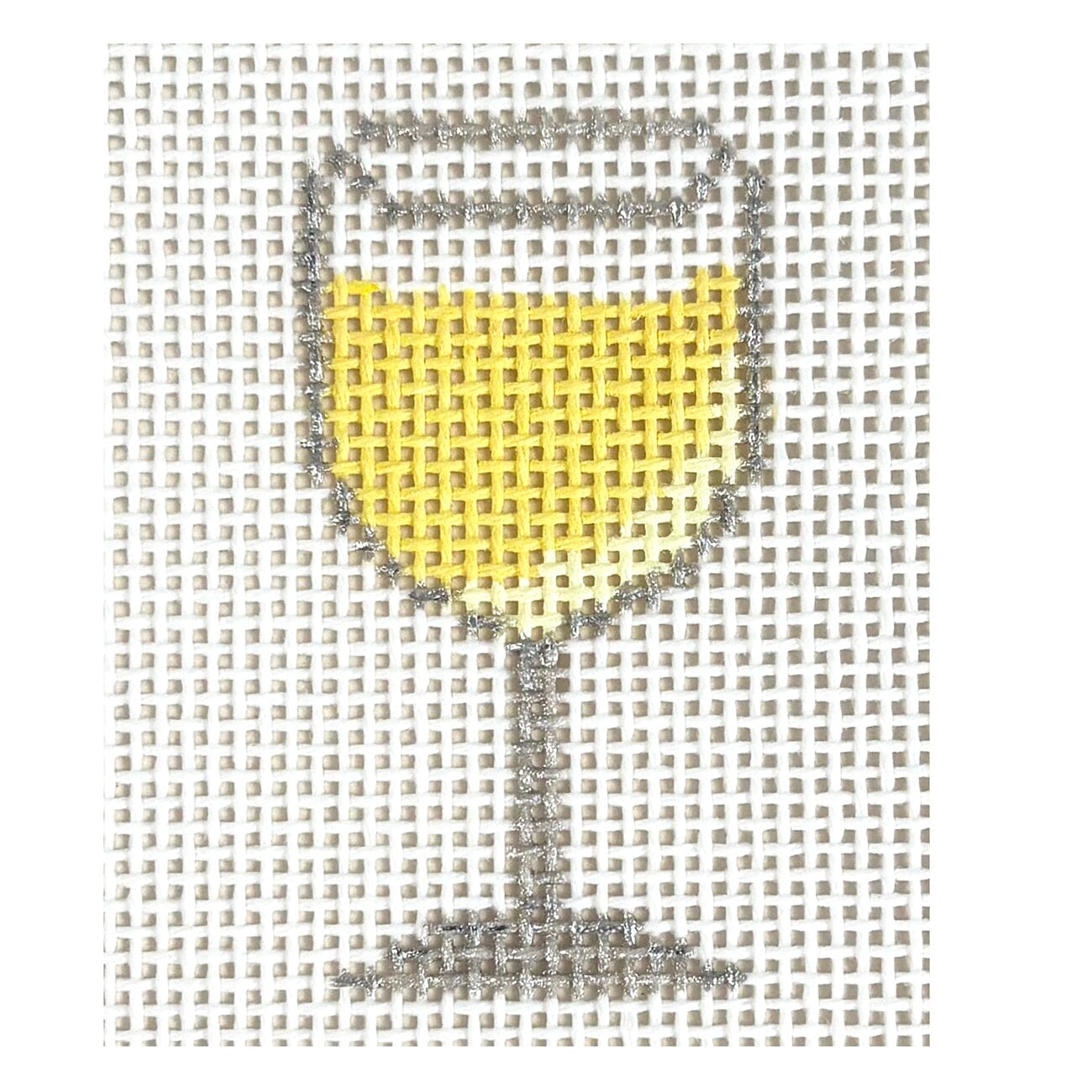 Wine Mini  White Painted Canvas MF Needlepoint  - 1