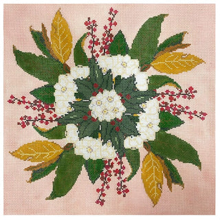 Winter Greens and Paperwhites Painted Canvas The Gingham Stitchery 
