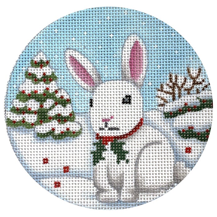 Winter Rabbit Ornament Painted Canvas Melissa Shirley Designs  - 1
