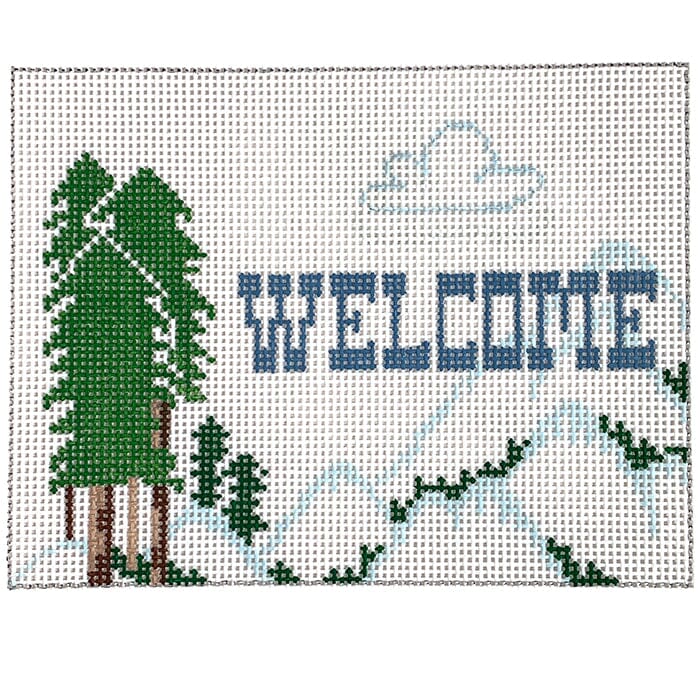 Winter Welcome Sign Painted Canvas Canvas Connection 