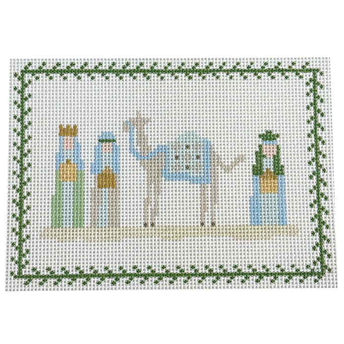 Wise Men and Camel Painted Canvas Walker's Needlepoint 
