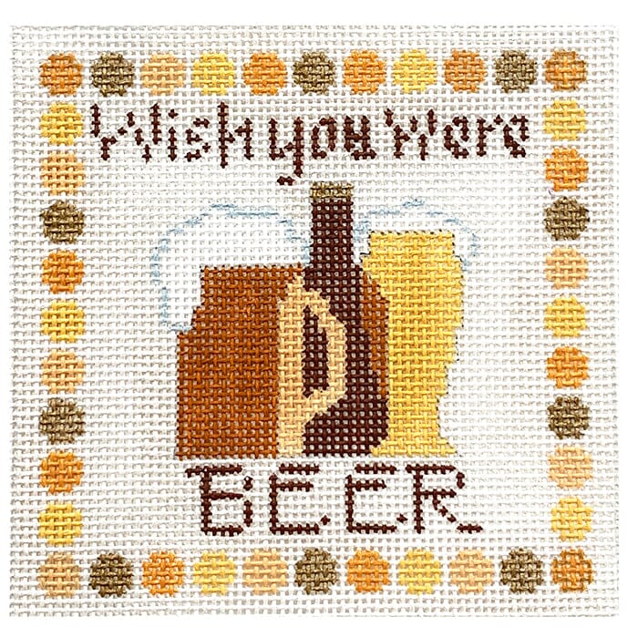 Wish You Were Beer Painted Canvas Vallerie Needlepoint Gallery  - 1