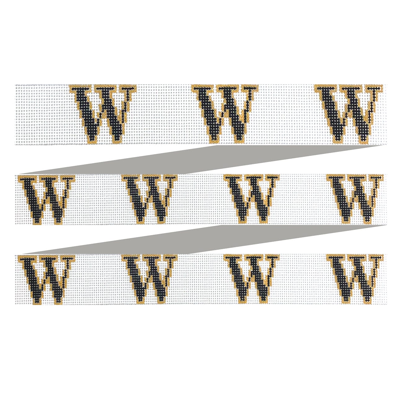 Wofford Logo Belt   Short Painted Canvas Elm Tree Needlepoint  - 1