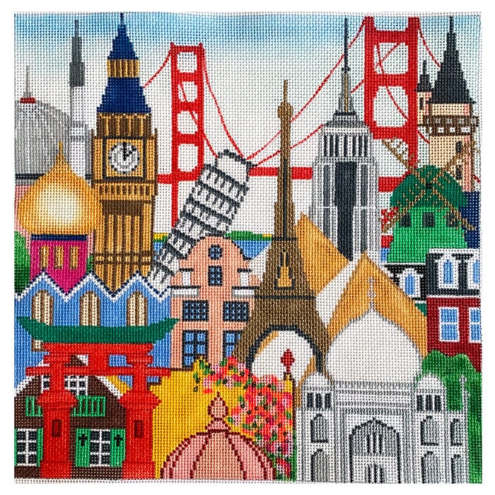 World Peace on 18 Painted Canvas Vallerie Needlepoint Gallery  - 1