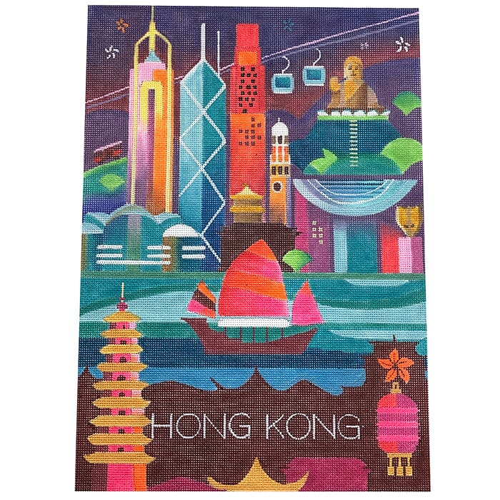 World Travel Poster - Hong Kong Painted Canvas Painted Pony Designs 
