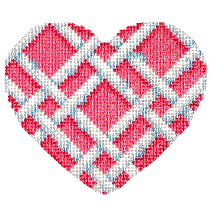 Woven Bamboo Medium Heart Printed Canvas Needlepoint To Go 