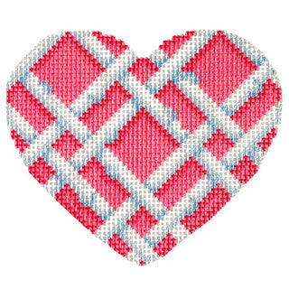 Woven Bamboo Medium Heart Printed Canvas Needlepoint To Go 
