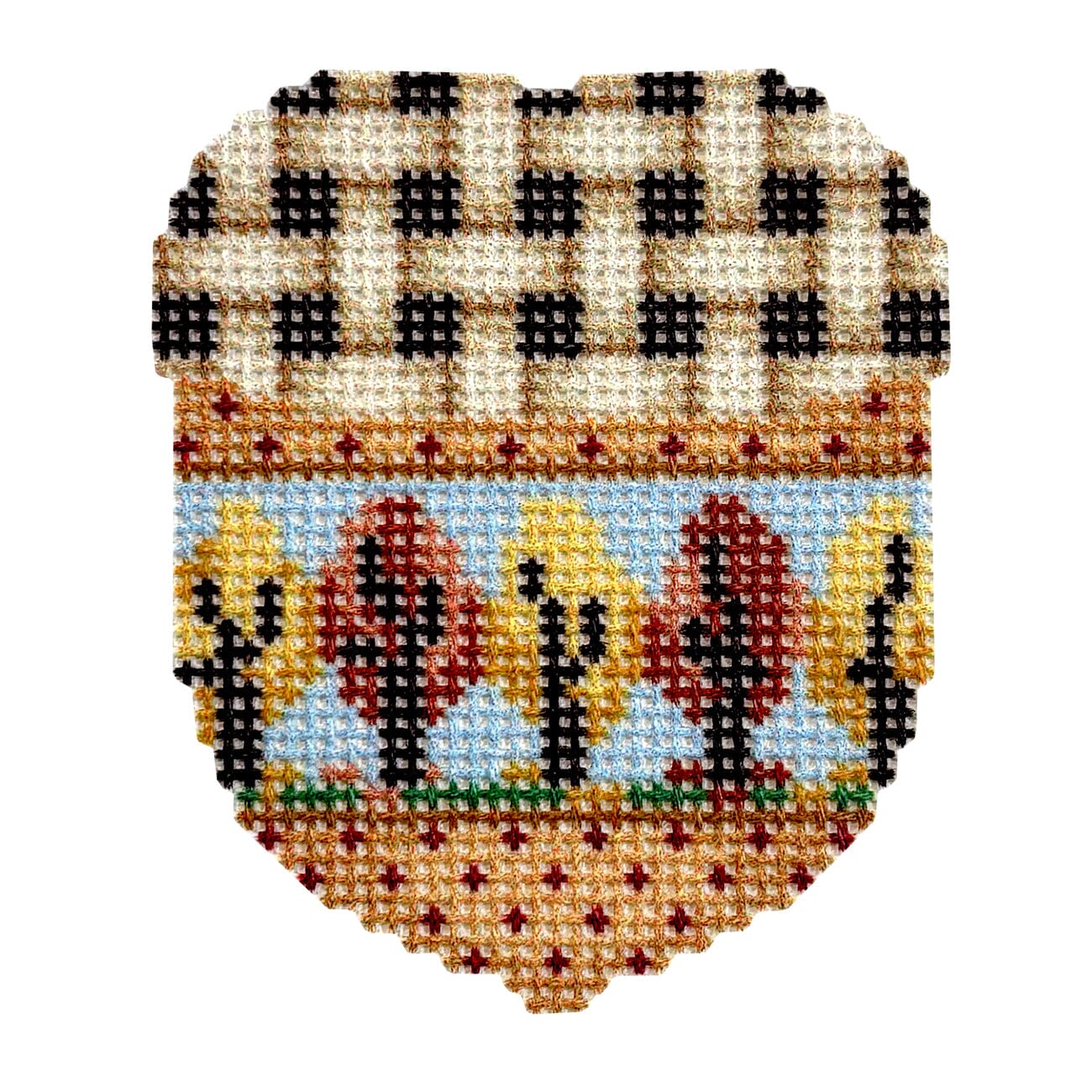 Woven Cap/Shaker Tree Mini Acorn Printed Canvas Two Sisters Needlepoint  - 1