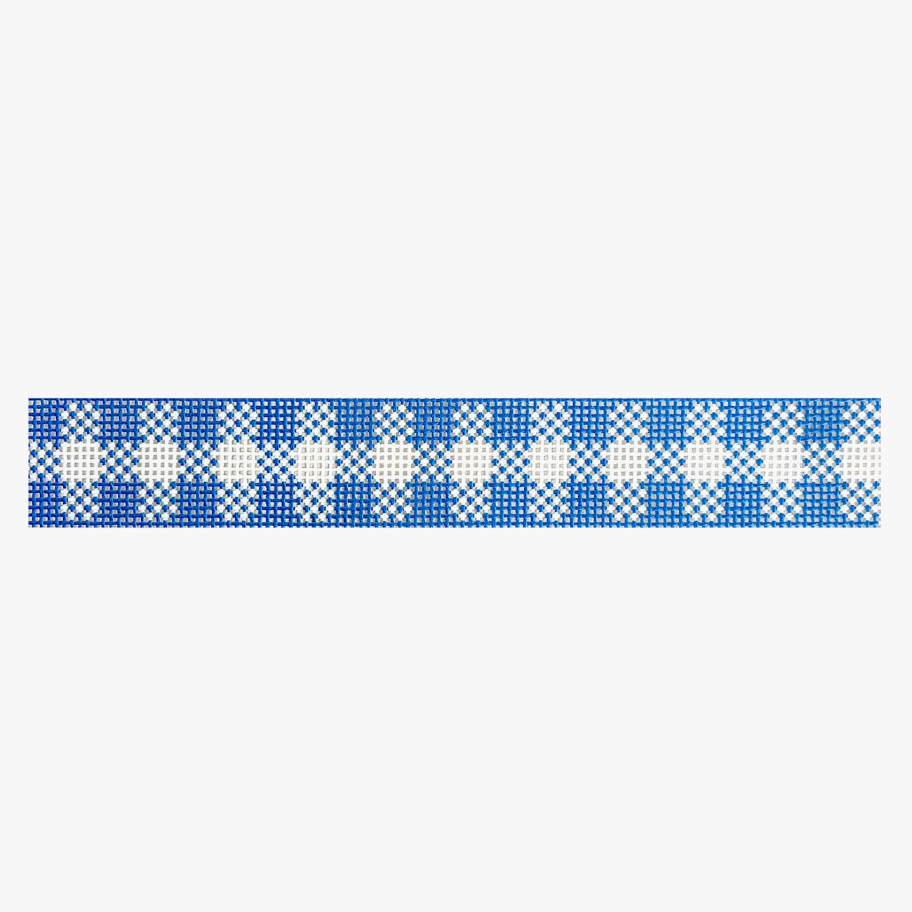 Woven Gingham Key Fob   Summer Blue Painted Canvas Little Stitches Needleworks  - 1