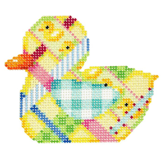 Woven Ribbon Duckie Printed Canvas Two Sisters Needlepoint 
