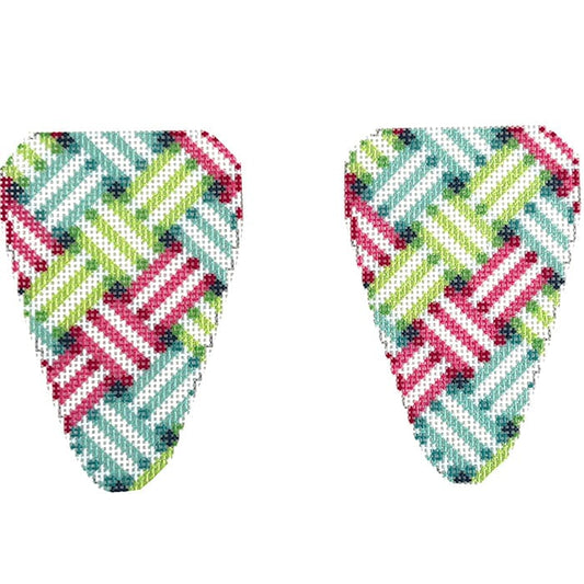 Woven Ribbon Sci. Case Printed Canvas Two Sisters Needlepoint 