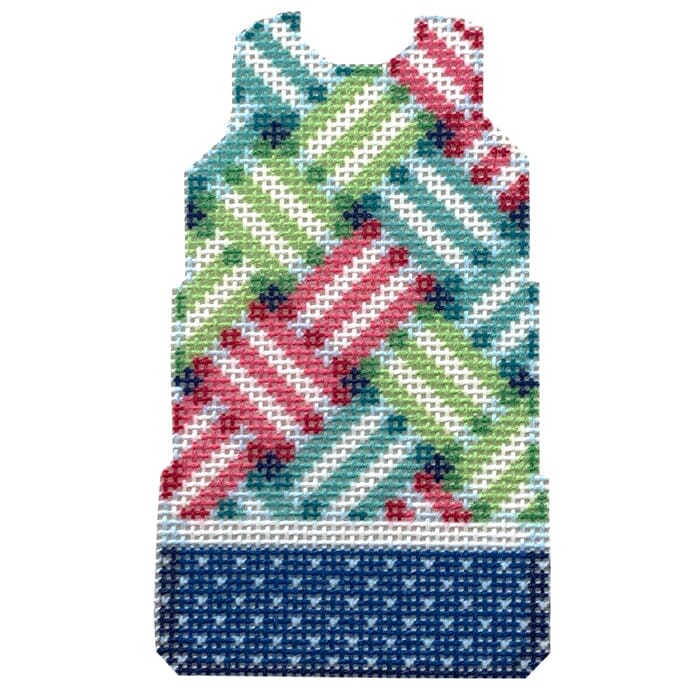 Woven Stripes Mini Shift Printed Canvas Two Sisters Needlepoint 
