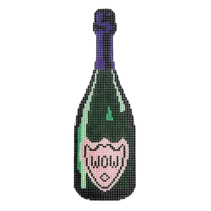 Wow Champagne Ornament Painted Canvas Initial K Studio 